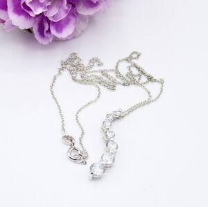 Sterling Silver CZ journey necklace